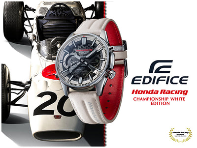 EDIFICE Collaboration Model with Honda Racing, Featuring “Championship White”