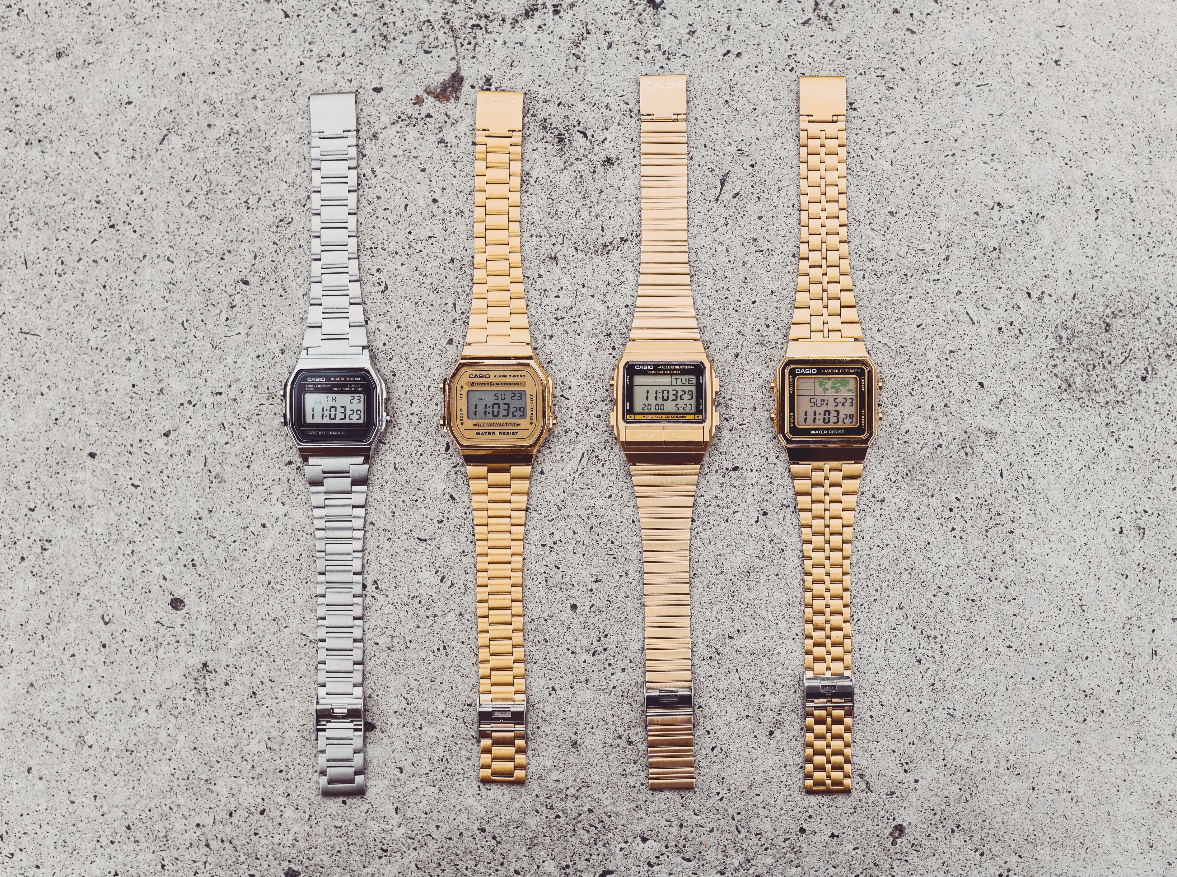 Casio watch shop silver gold